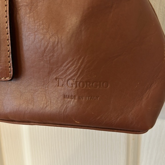 T. Giorgio Italian Leather Handbag in Chestnut Brown - Picture 2 of 10